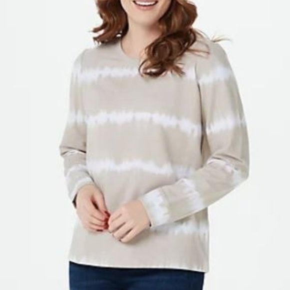 Denim&Co Tops - Denim & Co Tie-Dye French Terry Sweatshirt  6558